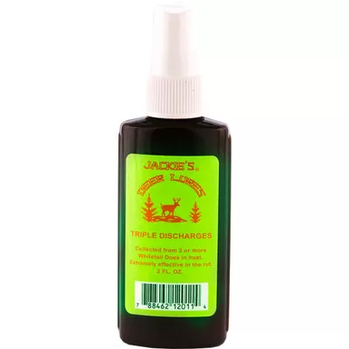 Jackies Deer Lures Triple Discharges w/Sprayer, 2 Ounces, Green