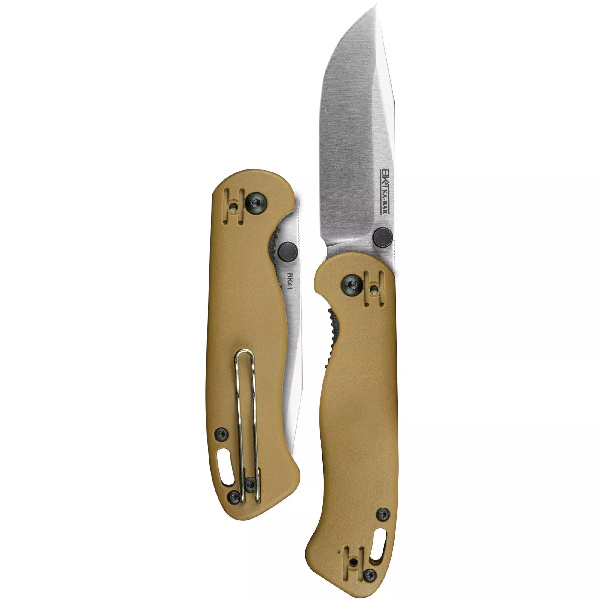 Ka-bar Becker Mini Folder Drop – Point 2.84″ Ss/tan D2 Blade