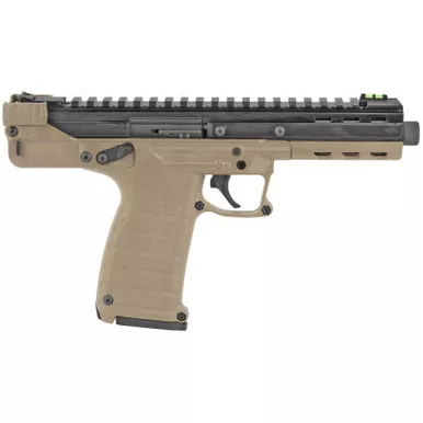 Kel-Tec CP33TAN CP33 22 LR 33+1 5.50" Black Ported/Threaded Barrel, Black Serrated/Optic Ready Slide, Tan Polymer Frame w/Picatinny Rail, Black Polymer Grip Ambidextrous