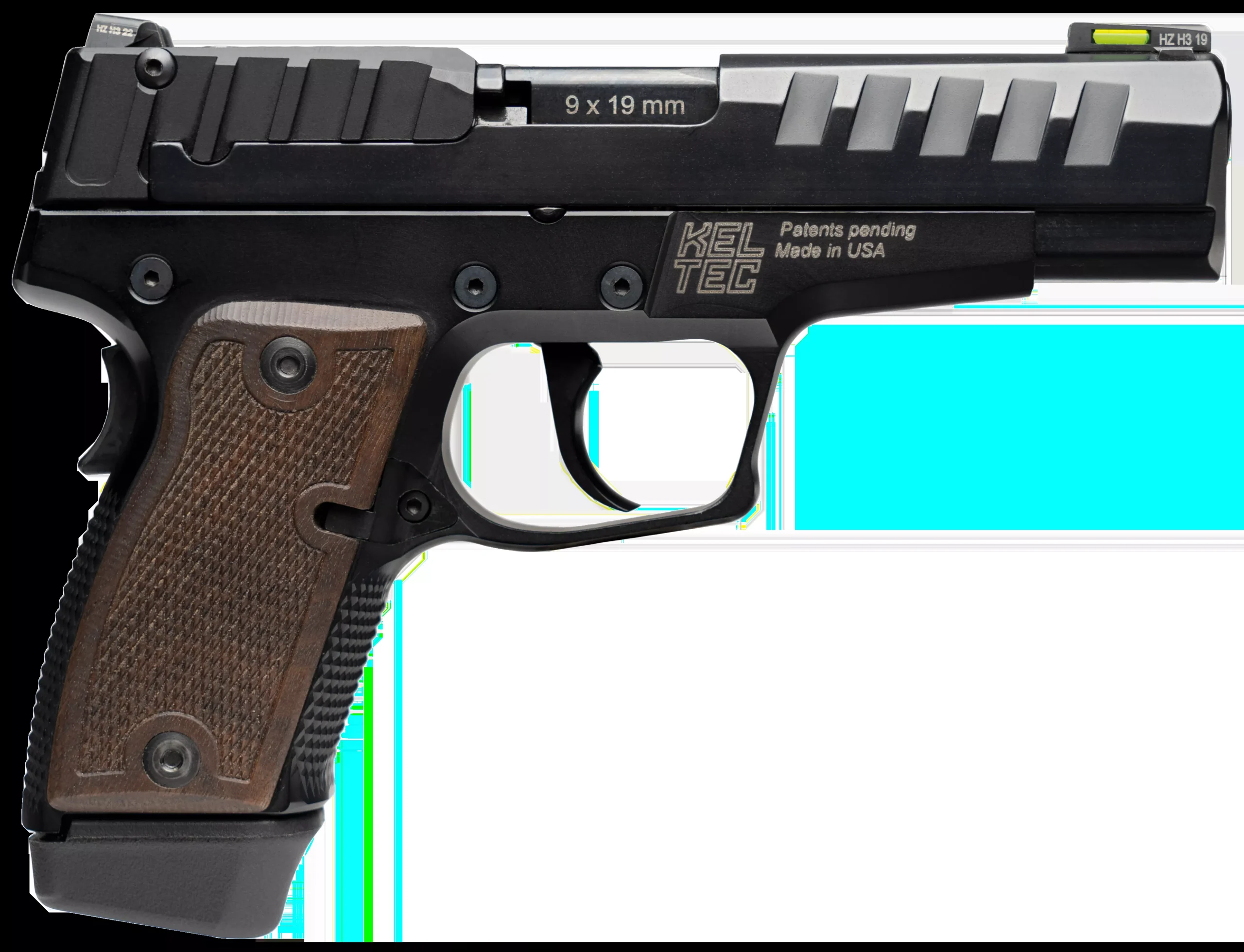 Kel-Tec P-15 9mm Luger 4" Pistol Black/Walnut Grip
