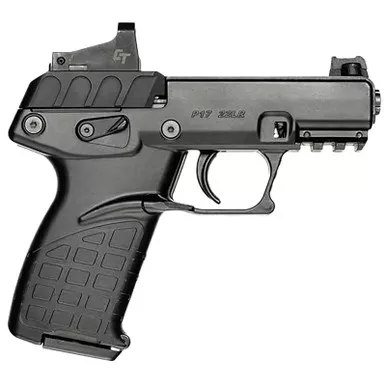Kel-Tec P17BBLKRD P17 w/Optic Bundle Compact Frame 22 LR 16+1 3.80" Black Steel Barrel, Black Serrated Slide, Black Polymer Frame w/Picatinny Rail, Textured Grip, Crimson Trace Red Dot, Ambidextrous