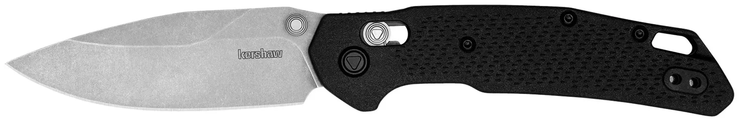 Kershaw Heist Mid-Size 3.20″ Folding Clip Point Plain Stonewashed D2 Steel Blade Gray Textured Glass-Filled Nylon Handle