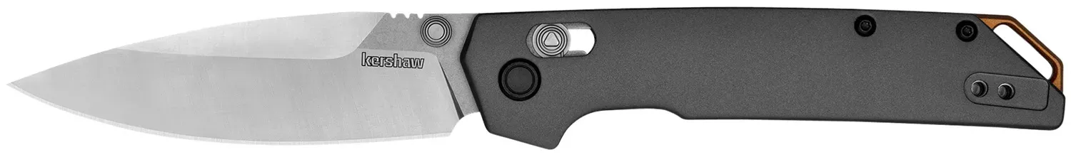 Kershaw Iridium Full Size 3.40″ Folding Spear Point Plain Satin/Stonewashed D2 Steel Blade/Gray Anodized Aluminum Handle
