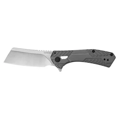 KERSHAW Static 2.9in Cleaver Blade Plain Edge Pocket Knife, Clam Pack (3445X)