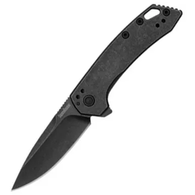 Kershw Radar Folding Knife Drop Point 2.9" Black Wash