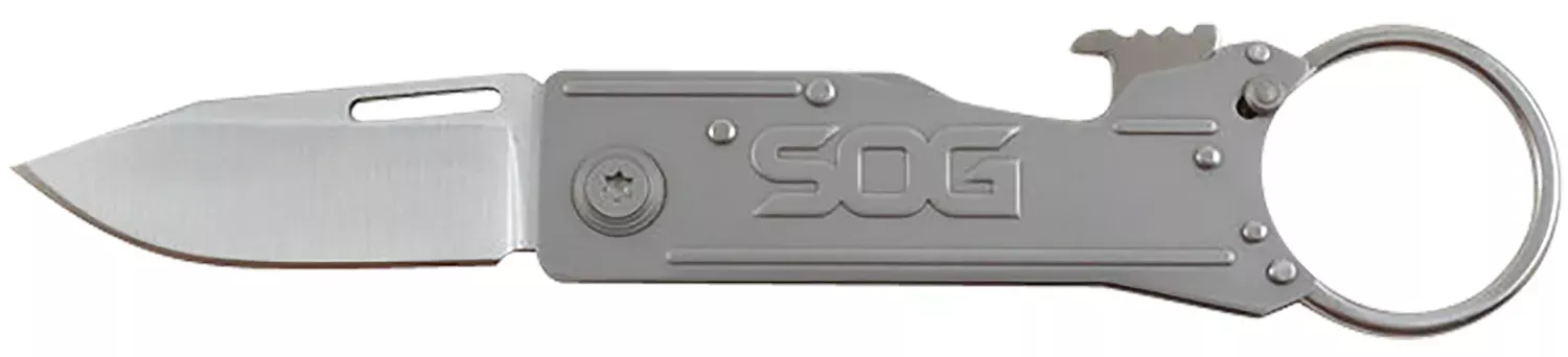 KeyTron1.80″ Folding Plain Clip Point Grey 5Cr13MoV SS Blade/ Grey Stainless Steel Handle