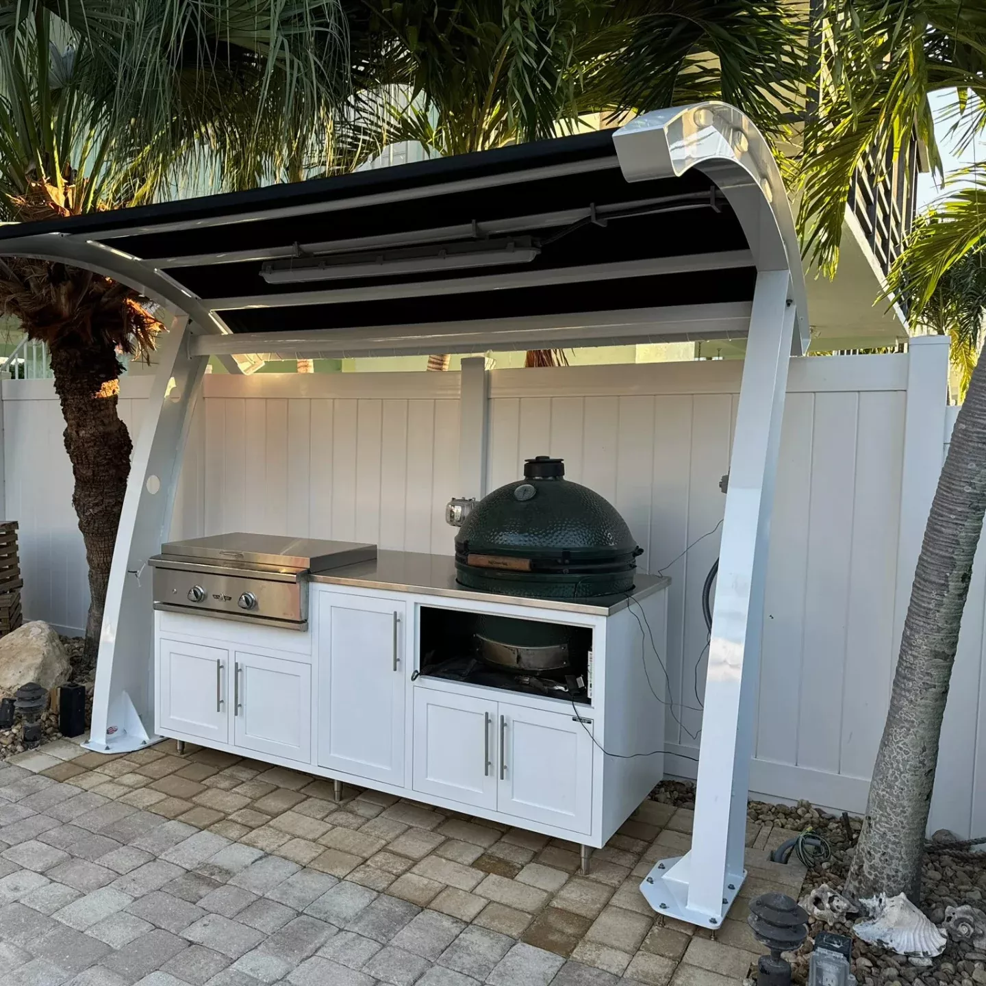 Killer Dock Grill Canopy Outdoor Shade Structure | Width 72″–120″ | Rainproof & UV Protection | For Dock, Seawall, Deck & Patio