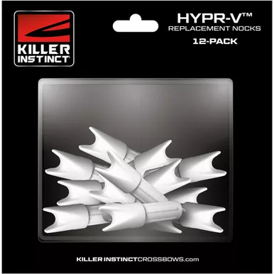 Killer Instinct 3060-N Hypr-V Nocks, White, 12 Pack