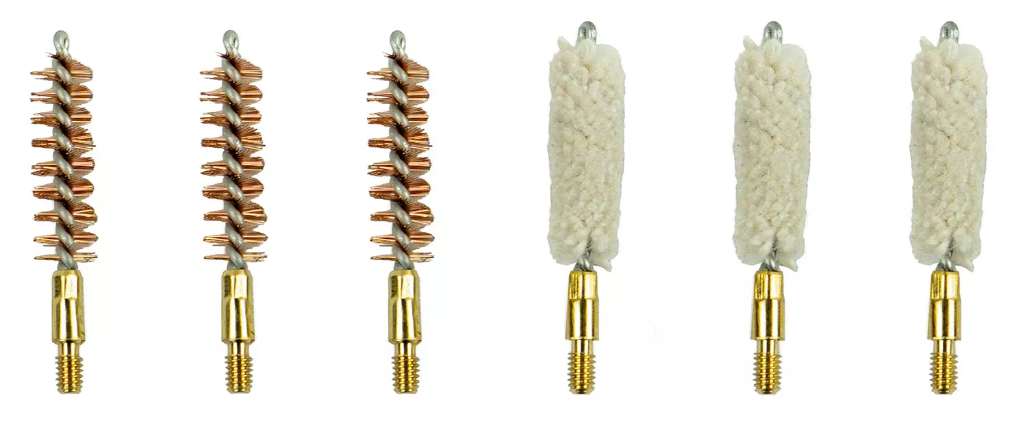KleenBore Handgun Brush & Mop Set 9mm/38 Cal/357 Cal #8-32 Mop/Bronze Bristles