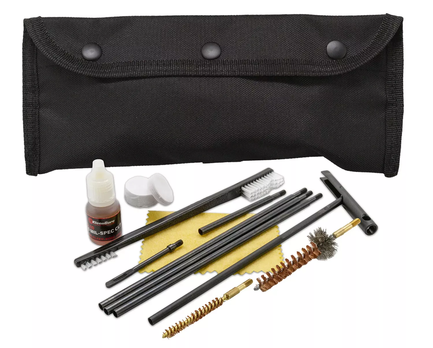 KleenBore Modular Cleaning Kit Black Multi-Caliber Handgun/Rifle Bronze/Nylon Bristles Nylon Case