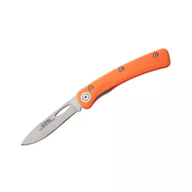 KNIVES OF ALASKA Featherlight Hunter Drop Point G-10 Orange Handle Folding Knife w/ Clip (00450FG)