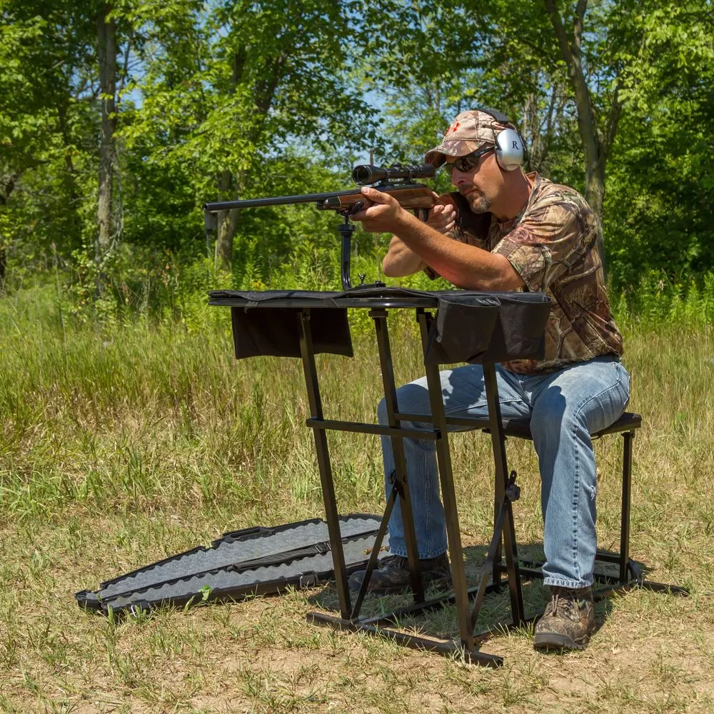 KShot Portable Shooting Bench W/ Gun Rest | Model CL-KS-SBP | Width 36″ | For Hunting, Range & Outdoor Shooting
