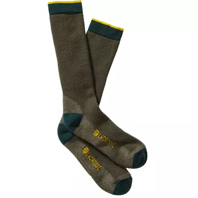 LaCrosse Men's Merino Midweight Socks, Green, Crew, Size