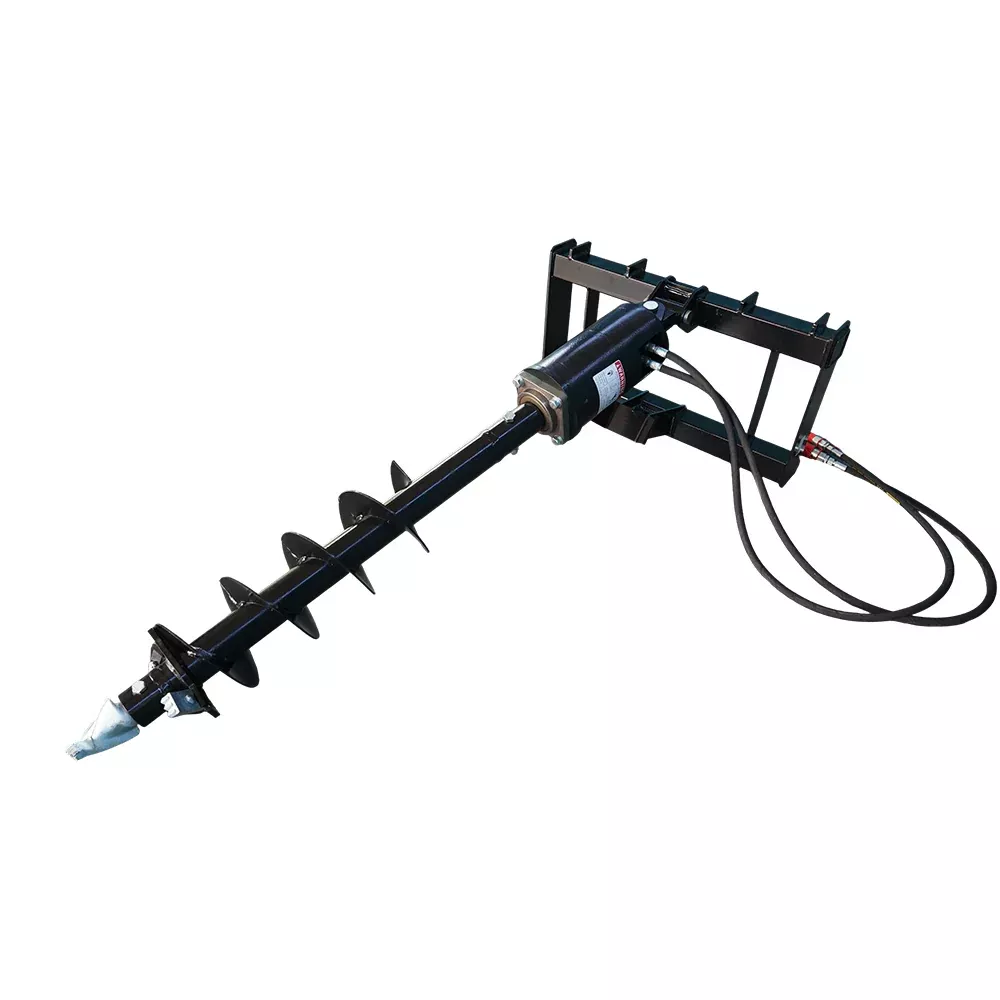 Landy Attachments Auger Drive & Drill Bit | Auger Diameter 9″ | Drill Pipe Length 45″ | 20 GPM | For Skid Steers
