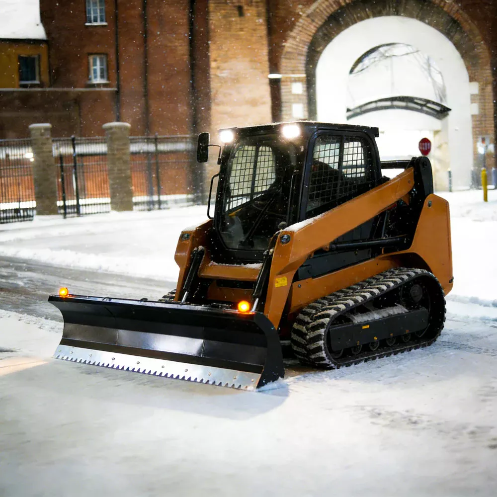 Landy Attachments Light-Duty Pusher Snow Plow | Width 72″ | 16 GPM | 45-60 HP | For Skid Steers