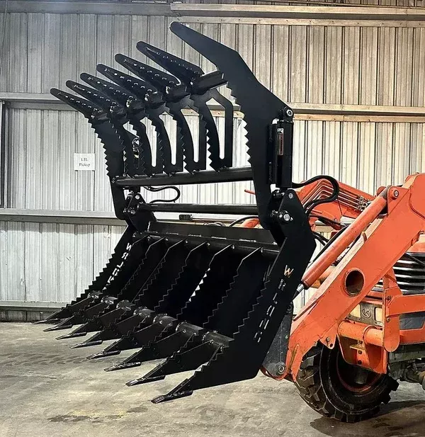 Lane Shark Root Rake Brush Grapple 2 | Model WR Long RBG2 Series | Width 54″ To 66″ | Up To 55 HP | 6 To 10 GPM | For Skid Steer & Tractor