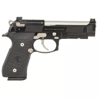 Langdon Tactical Tech LTT92ECB Beretta 92 Elite 9mm Luger 18+1 4.70" Target Crown Steel Barrel, Black Serrated Steel Slide, Black Frame w/Picatinny Rail, Black VZ G10 Grip