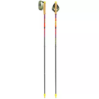 LEKI Neotrail Pro FX.One Superlite Bright Red/Violet/Neon Yellow Trail Running Poles (65625891)