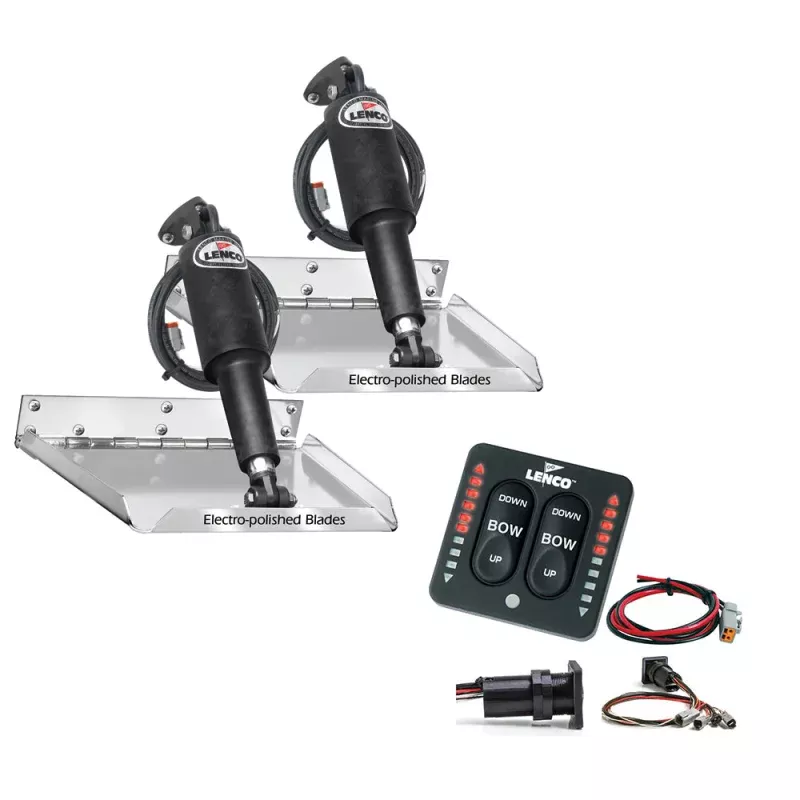 Lenco 9 x 9 Standard Performance Trim Tab Kit w/LED Indicator Switch Kit 12V