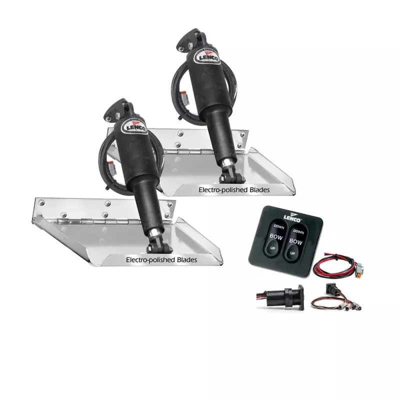 Lenco 9 x 9 Standard Performance Trim Tab Kit w/Standard Tactile Switch Kit 12V