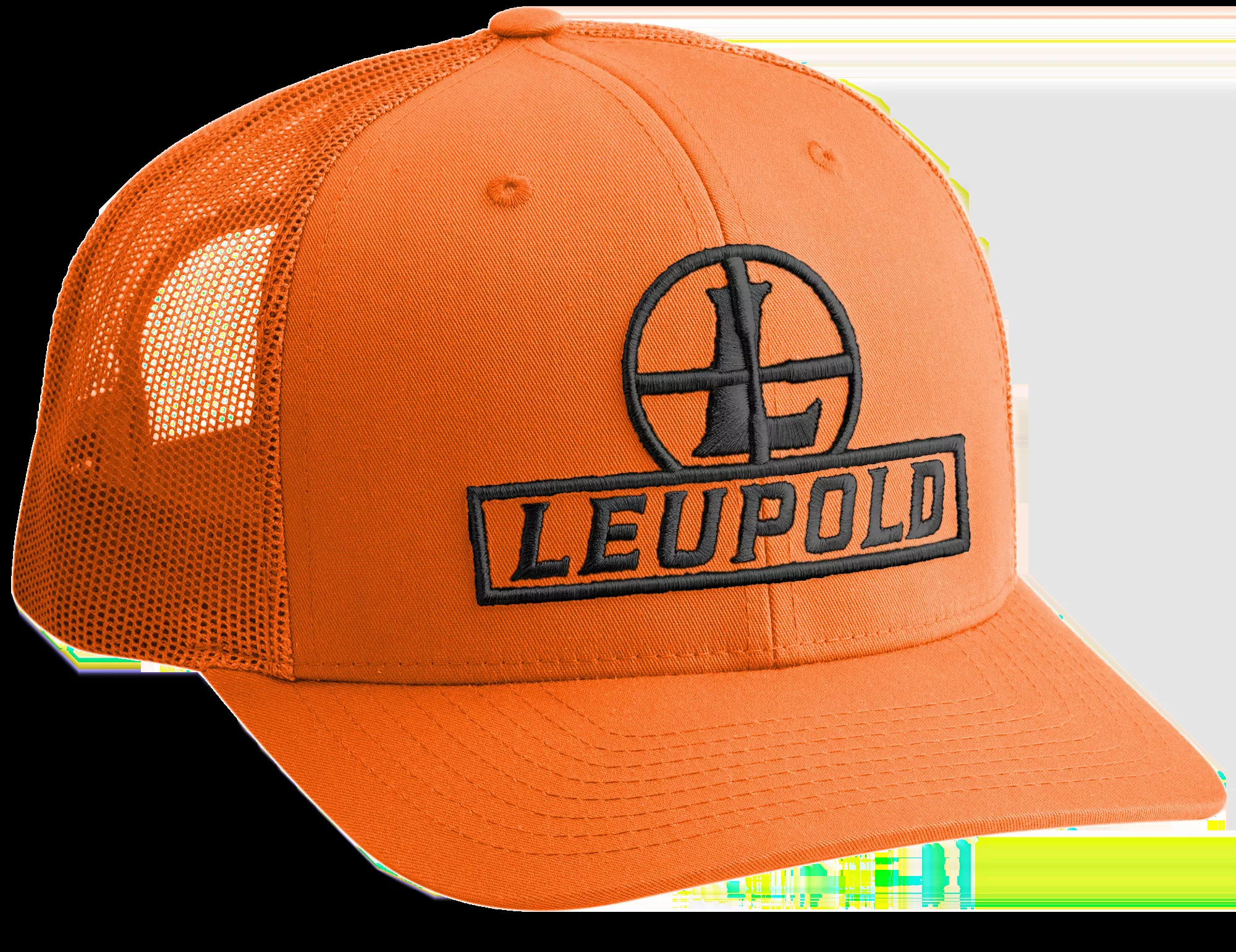 Leupold Reticle Trucker Hat Blaze Orange Adjustable Snapback OSFA Semi-Structured