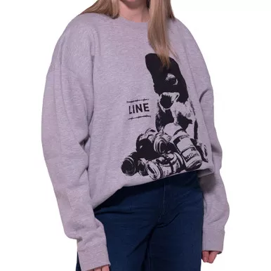 LINE Ski And Destroy Long Crewneck Heather Gray Sweatshirt (LN25138700)