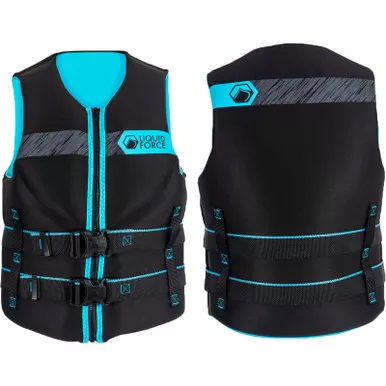 LIQUID FORCE Women’s Classic Hinge Black/Aqua CGA Life Jacket