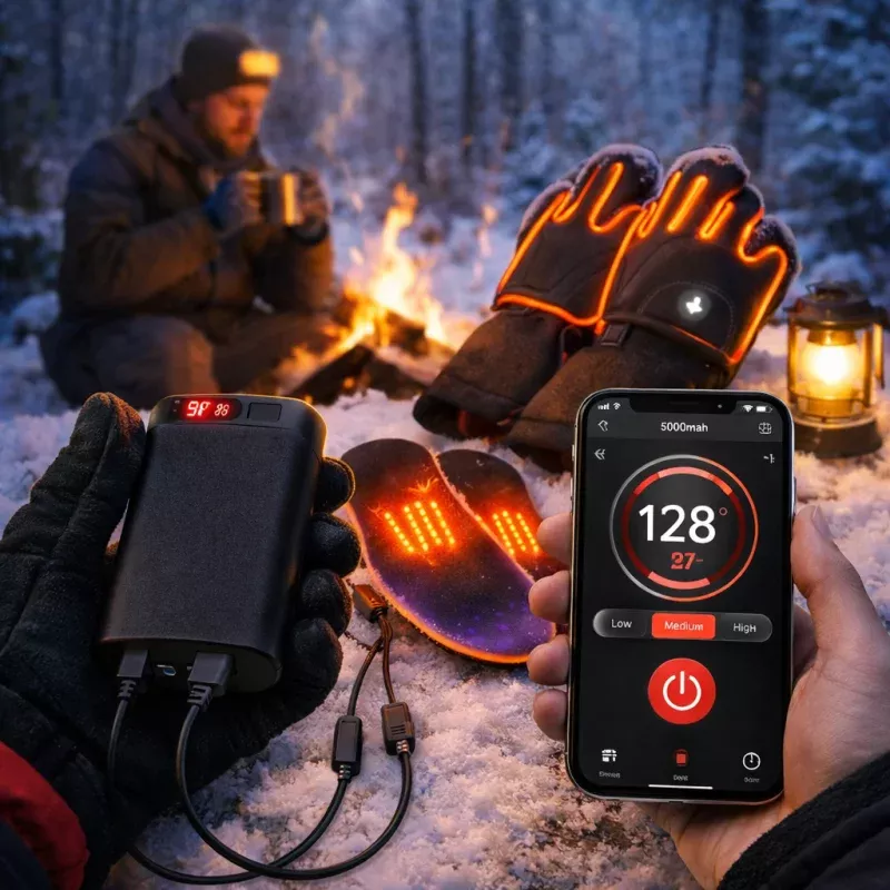 LITEGUEST Mini 5000mAh Power Bank Set with 3 Heat Levels & App Control