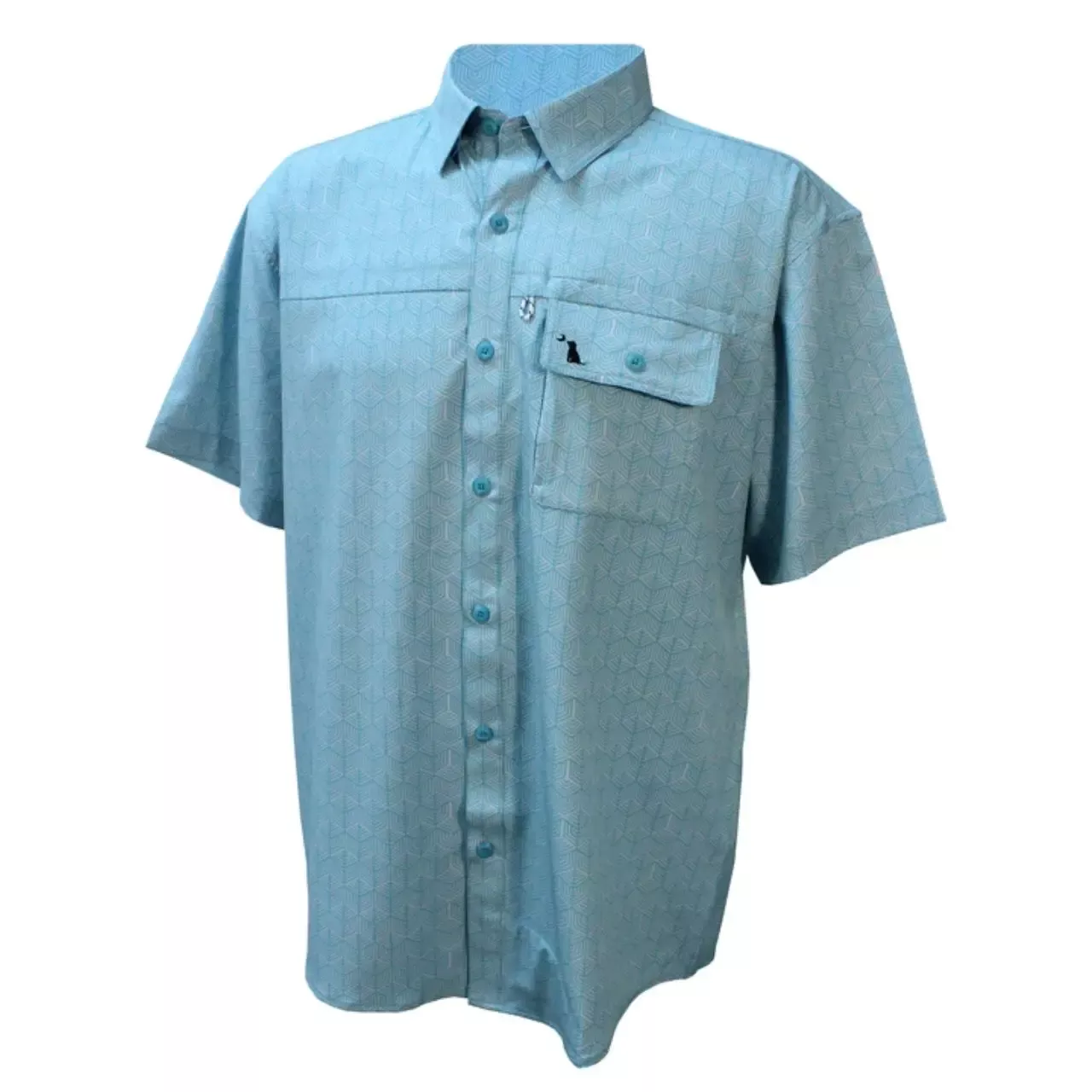 Local Boy Outfitters Men’s Seadation Geo Angler S/S Button-Down – Stone Sky