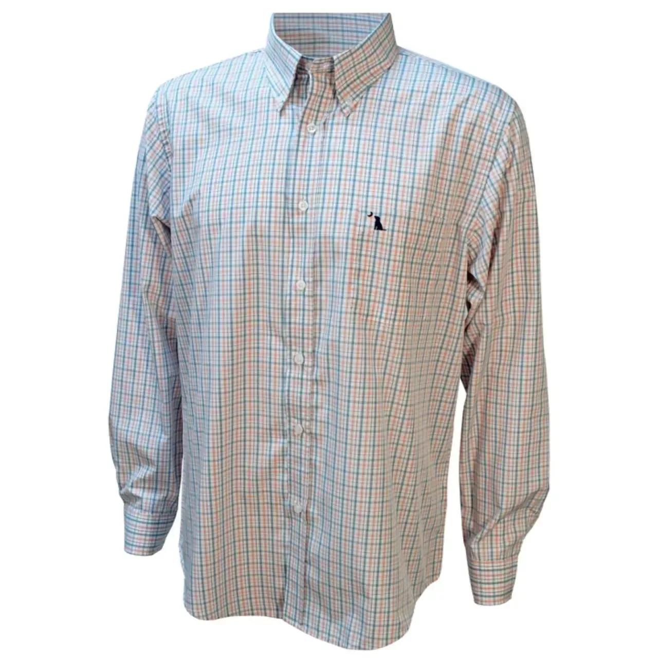Local Boy Outfitters Men’s Taylor Button-Down Dress Shirt – Coral/Blue/Grey