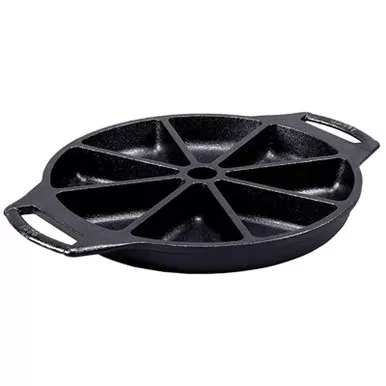 Lodge BW8WP 8 Seasoned Cast Iron Wedge Pan, Black