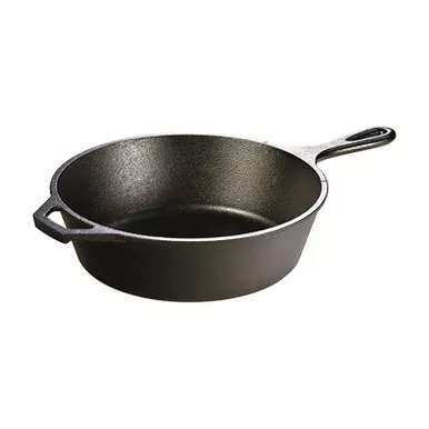 Lodge Cast Iron Deep Skillet, Pre-Seasoned, 10.25-inch (Black)