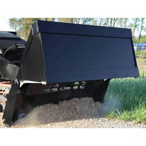 Loflin Fabrication 4-N-1 Bucket | 36″ – 54″ Width | Dual 2″x6″ Cylinders | Hydraulic Flow 14-43 GPM | Horsepower 18-35 HP | For Mini Skid Steers & Tractors