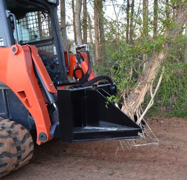 Loflin Fabrication Tree Puller | 10.75″ Jaw Opening | 4 Rows Of Teeth | Fully Hydraulic | For Skid Steer