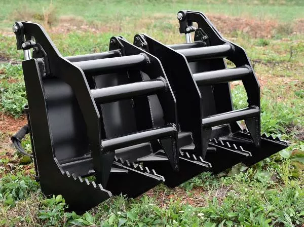Loflin Fabrication Vertical Root Grapple | 36″, 42″, 48″ Widths | 2”x8” Hydraulic Cylinders | Hydraulic Flow 14 To 43 GPM | Horsepower 18 To 35 HP | For Mini Skid Steers & Tractors