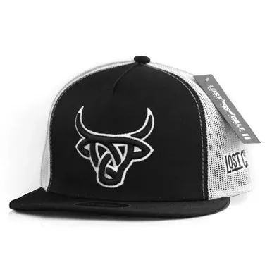 LOST CALF Men's Zika Black/White Flat Cap (LCF00106)