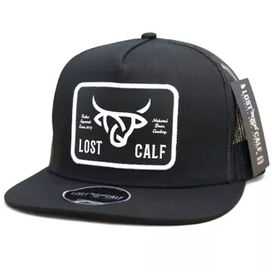 LOST CALF Plate White/Black Flat Cap (LCF00001)