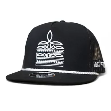 LOST CALF Ringle Black/White Flat Cap (LCF00113)