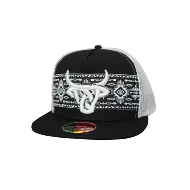 LOST CALF Shima Black/White Flat Cap (LCF00071)