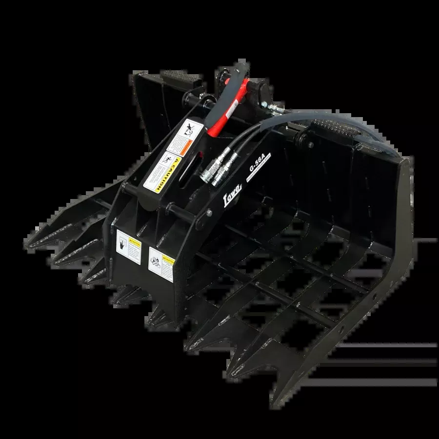 LOWE | G-56A Root Grapple | 56″ Width | 8″ Tine Spacing | 40″ Opening | Greaseable Pins | For Skid Steers