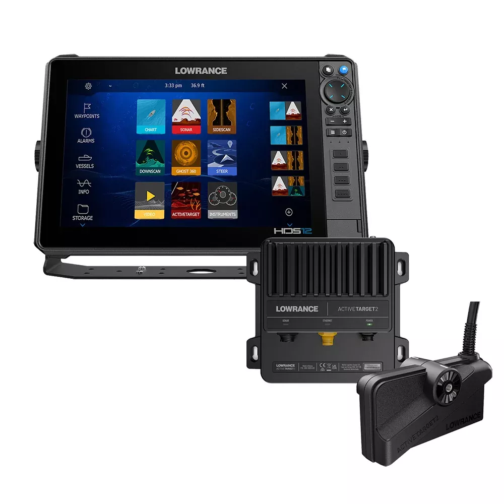Lowrance HDS PRO 12 w/Preloaded C-MAP DISCOVER OnBoard – No TransducerActiveTarget 2 Bundle [000-16662-001]
