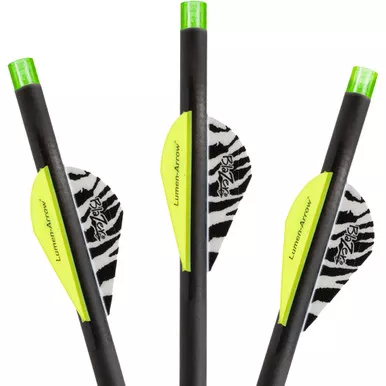 Lumenok BECF3G Carbon Crossbow Bolts, 20 Inches, Green Flat Nocks, Black, 3 Pack
