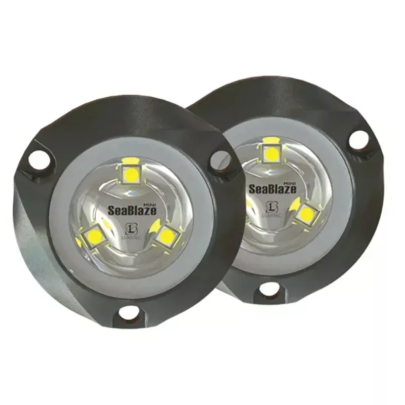 Lumitec SeaBlaze Mini – Underwater Light – Pair – Brushed Finish – Blue Non-Dimming [101246]