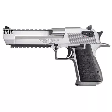 Magnum Research DE357SRMB Desert Eagle Mark XIX 357 Mag 9+1 6″ Stainless Steel Barrel, Stainless Steel Serrated Slide, Stainless Steel Frame w/Beavertail & Picatinny Rail, Weaver Top Mount