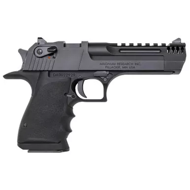 Magnum Research DE50L5IMB Desert Eagle L5 50 AE 5″ with Muzzle Brake 7+1 Black Hardcoat Anodized Aluminum Frame Black Carbon Steel Slide Black Hogue Wraparound Rubber Grip
