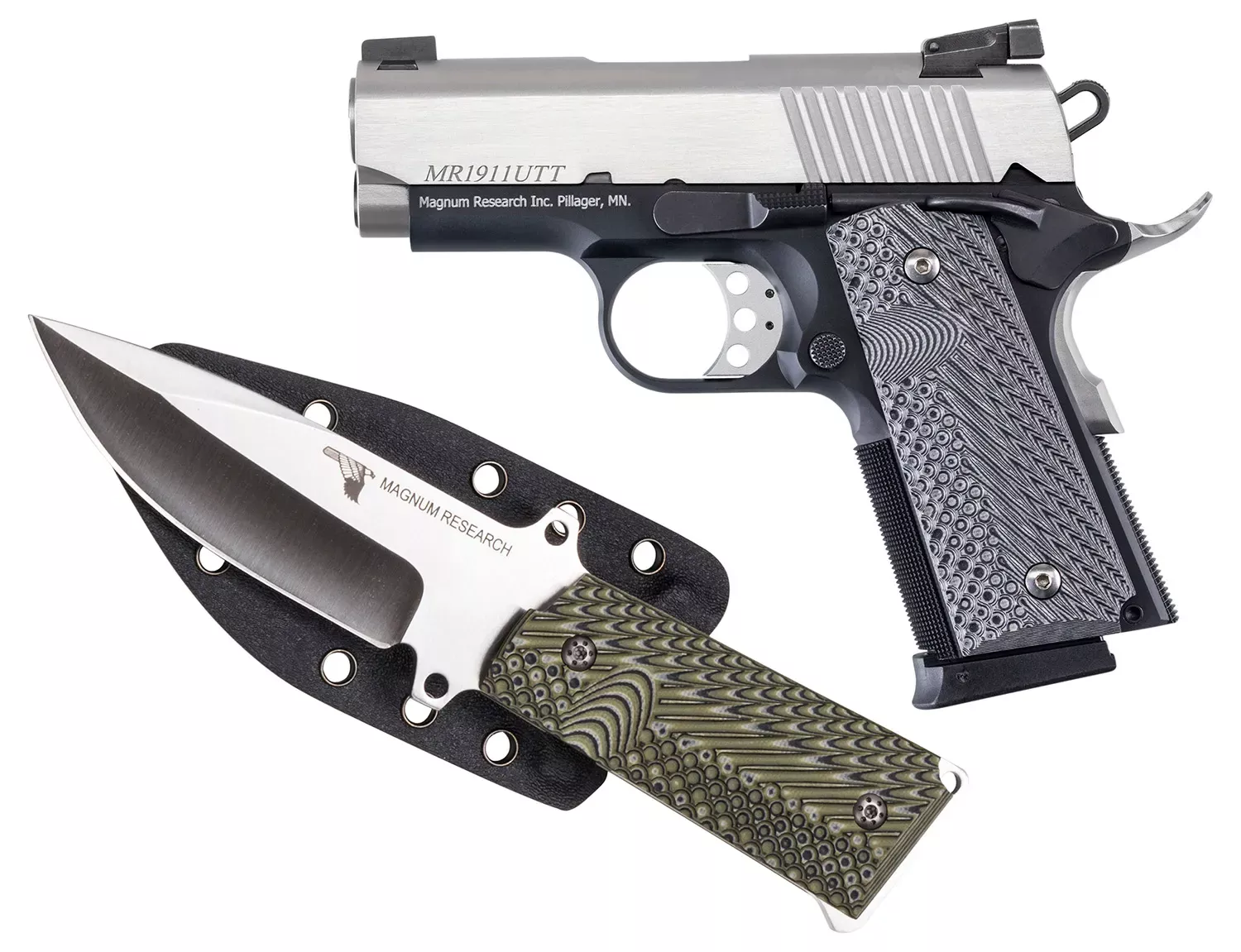 Magnum Research Desert Eagle 1911U 45 ACP Pistol 3″ Two-Tone w/Knife DE1911UTTK
