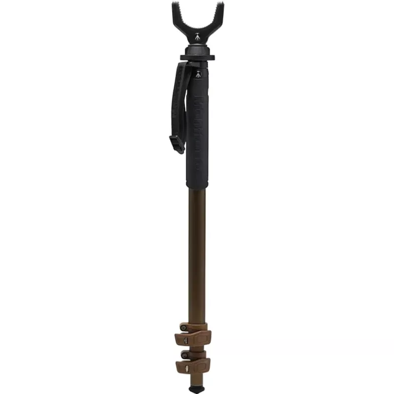 Manfrotto Alpha S.H.O.T. Monopod V Kit Brown – 66 inch Travel Camera Support with V-Shaped Yoke and Spiked Foot