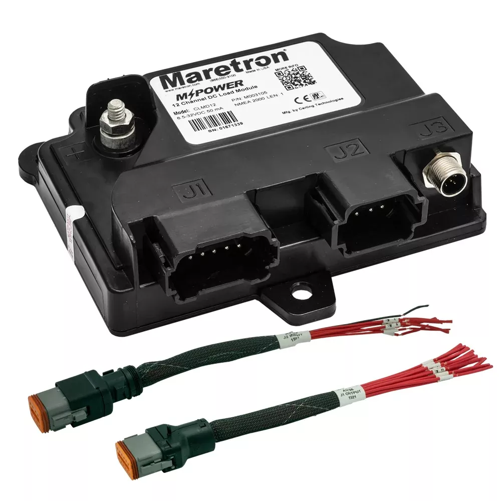 Maretron MPower 12 Channel DC Load Module NMEA 2K w/12″ Pigtail Adapter Cable for J1J2 Connectors [CLMD12-R]
