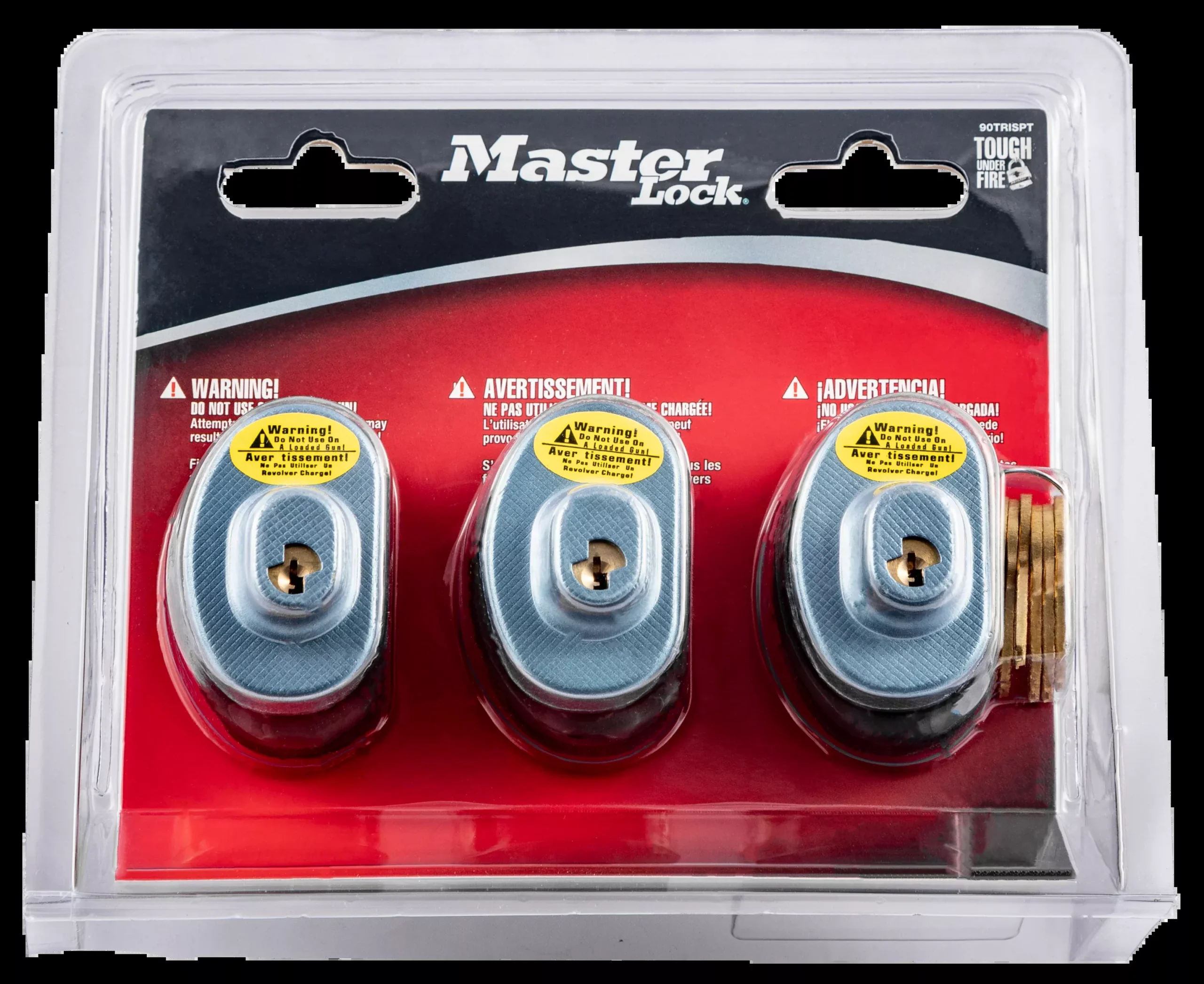 Master Lock Trigger Lock, Master 90trisptGun Lock 3pk Same/key