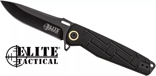 Mc Elite Tactical Readiness - 3.5" Drop Point Fldr Blk/blk